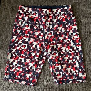 Sweaty Betty | Size XS | Womens Geometric Print Bike Shorts Red Navy White
